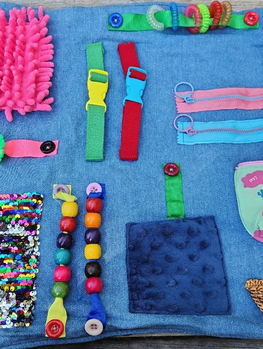 Kids Sensory Activity Mat - Pink, Blue & Multicolor